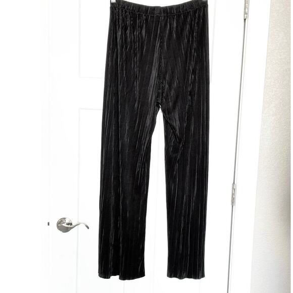 Zara Black Straight Flare Semi Sheer Black Pants Women’s Size L - Picture 2 of 5